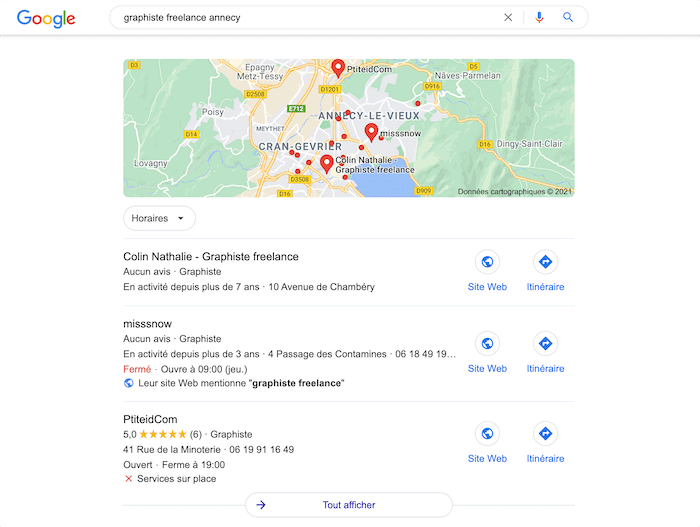 recherche google map