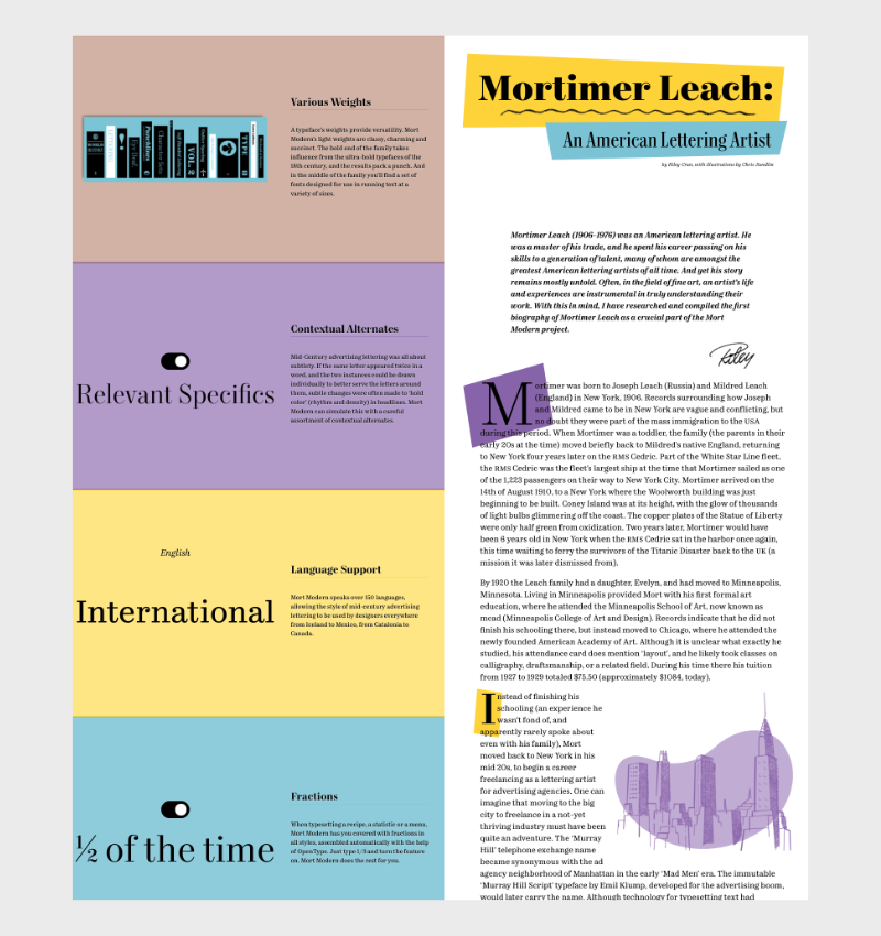 site one-page Mort Modern