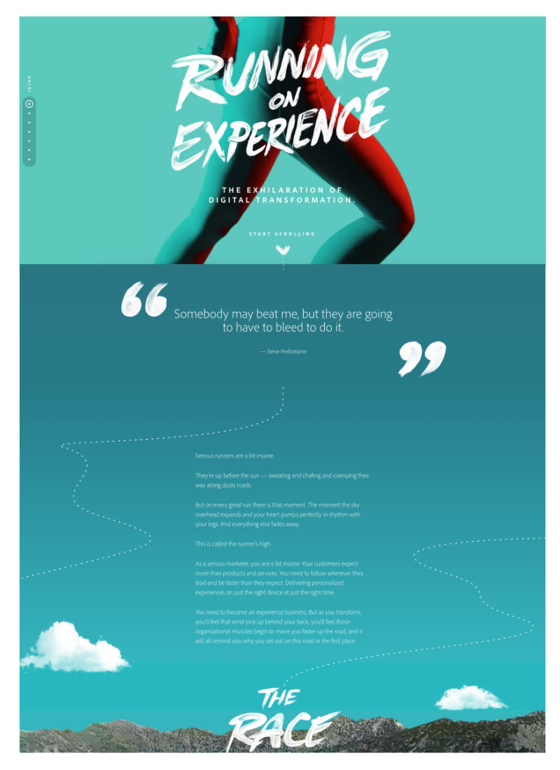 site experience one-page Adobe