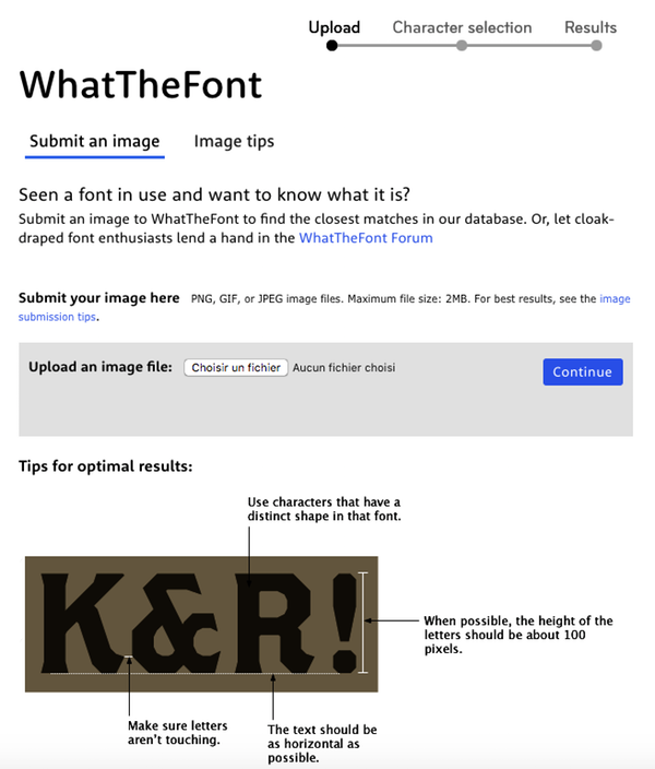 WhatTheFont typographie