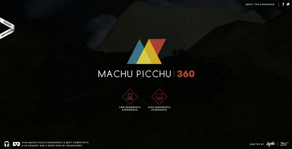 Site interactif Machu Picchu realite virtuelle
