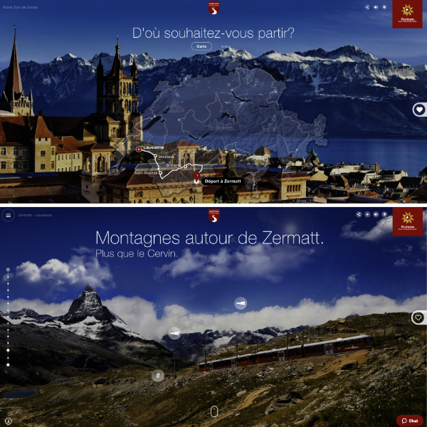 Site interactif voyage Suisse