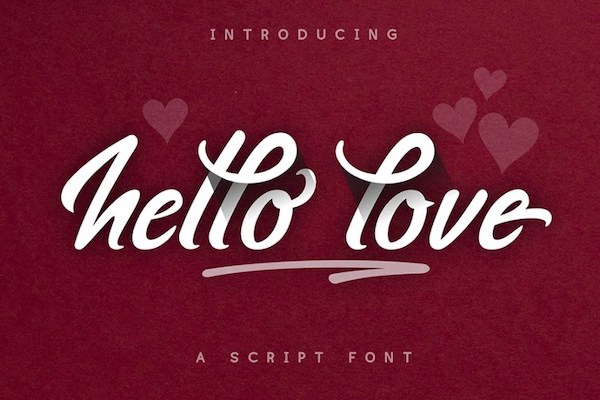 Typographie Hello Love