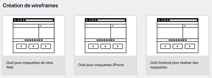 Outil LucidChart Wireframe