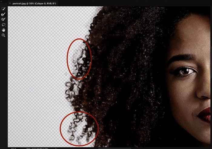 Ajuster la sélection cheveux détourage photoshop