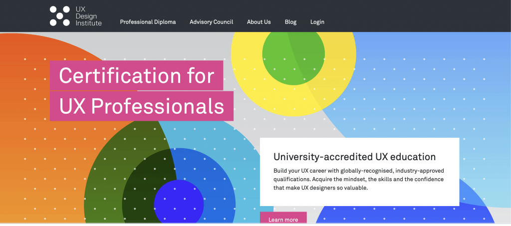 site web de UX Design Institute