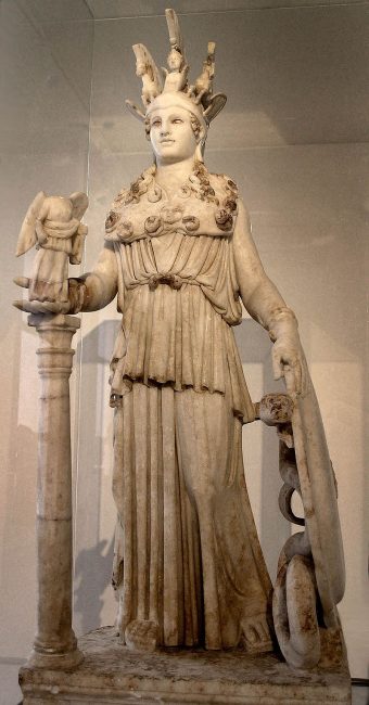 logo de chouette et Athena statut antique