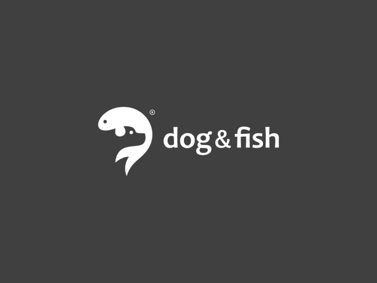 logo noir et blanc fish poisson chien animal