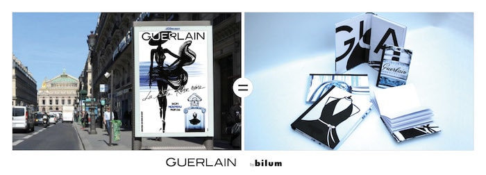 upcycling d'affiche Guerlain par Bilium