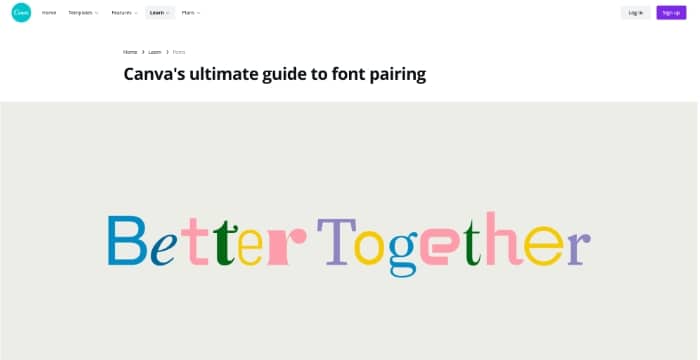 combiner typographies canva font