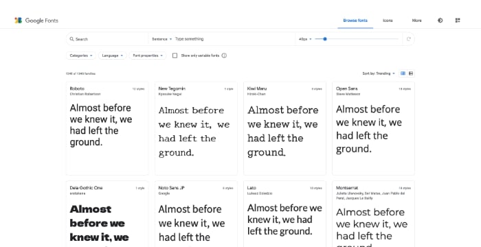 combiner typographies google fonts