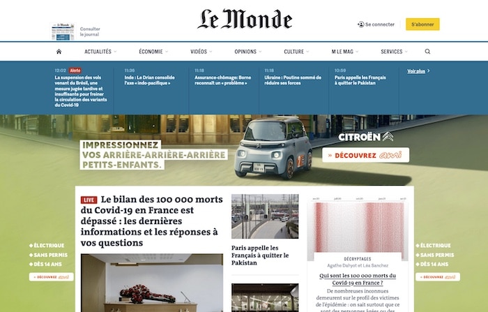 exemple de publicité display sur LeMonde.fr