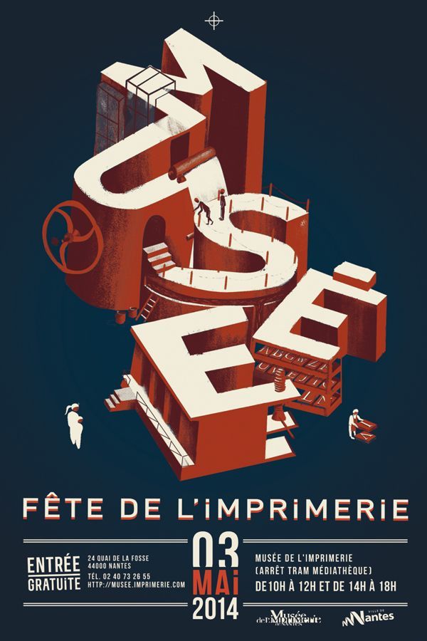 affiche typographique de musée