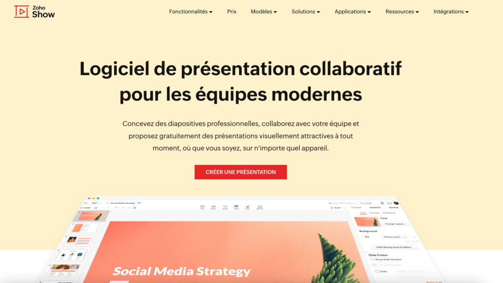 Logiciel de présentation collaboratif Zoho Show