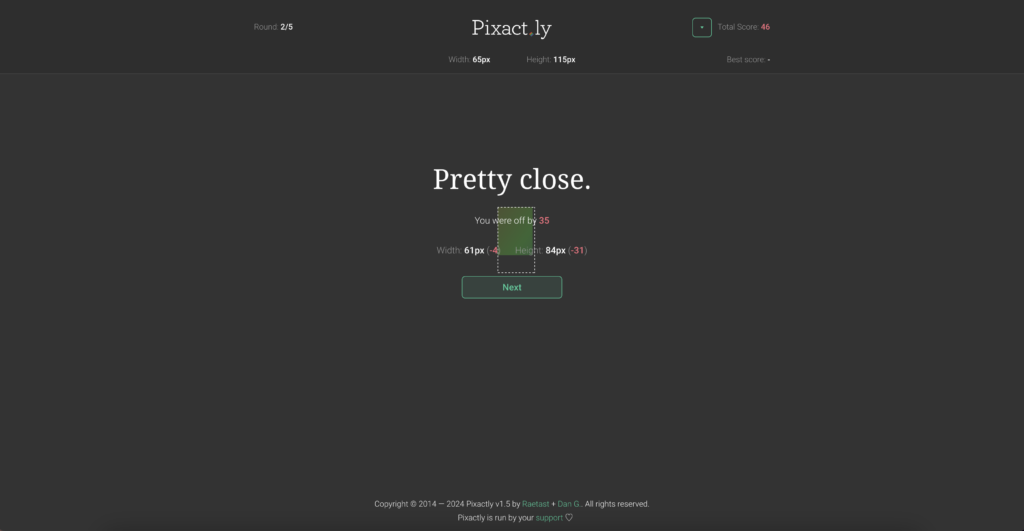 Pixact.ly, jeu de perfectionnement de précision 