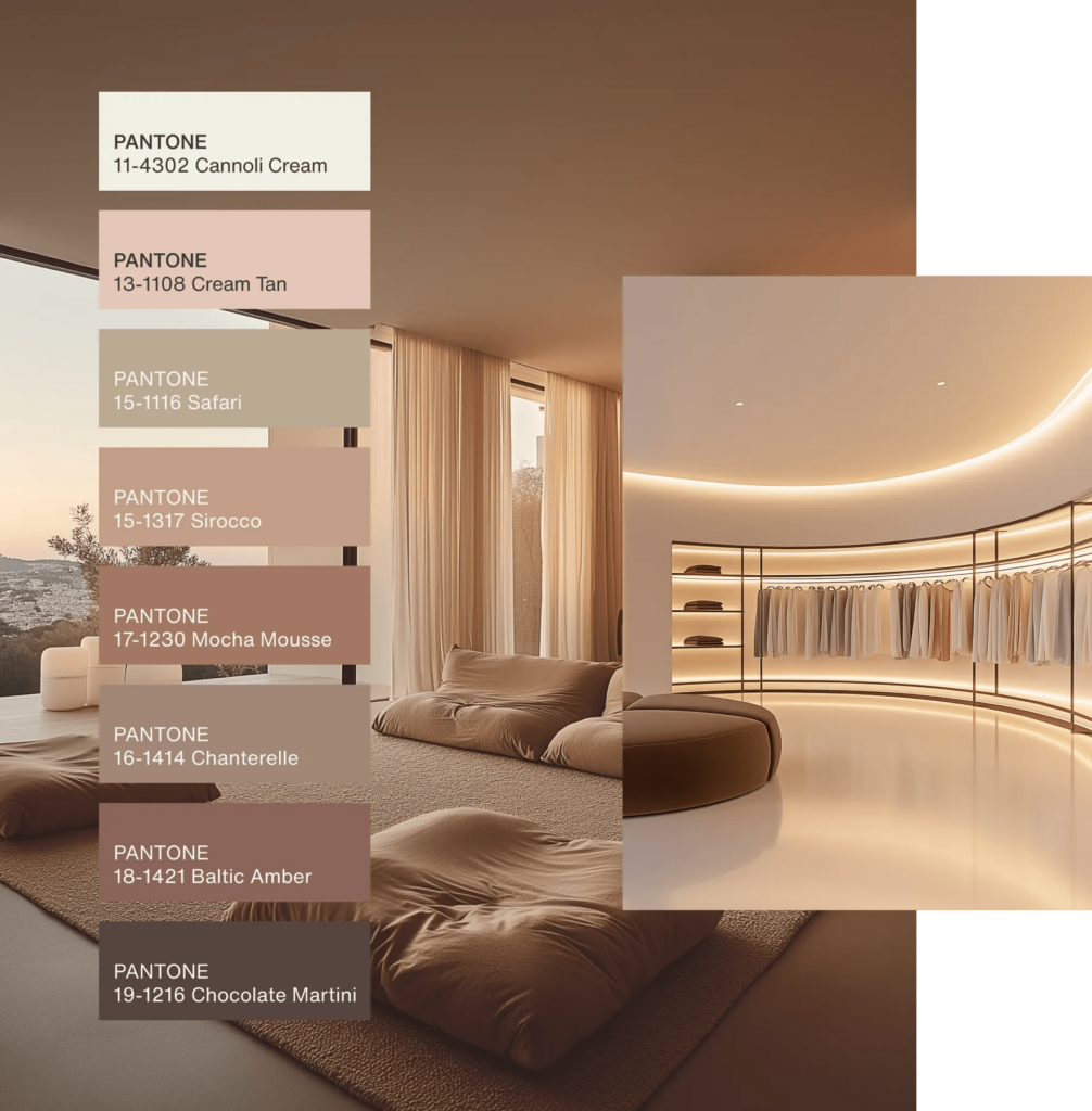 palette de couleurs Relaxed Elegance avec le Pantone 2025