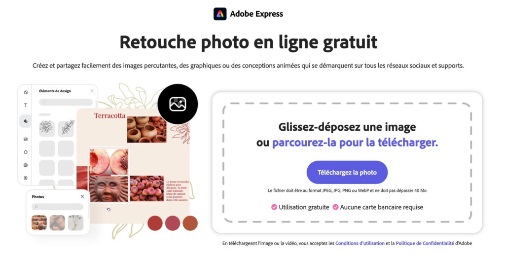 retouche photo en ligne adobe express