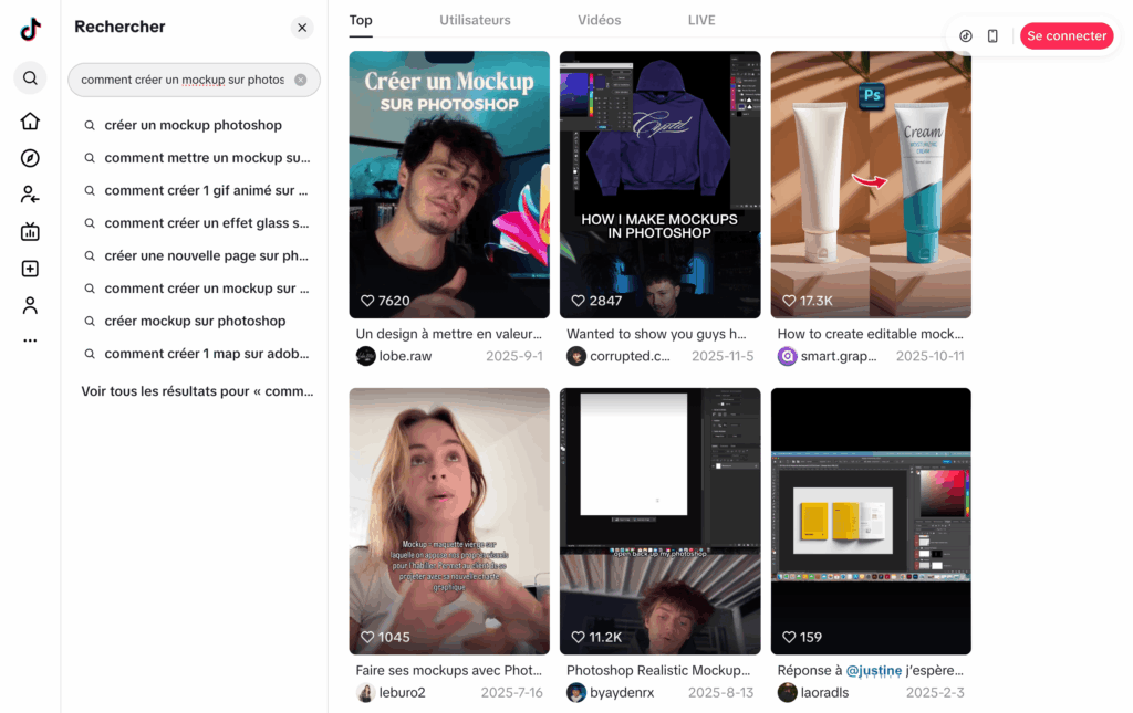 moteur de recherche tiktok