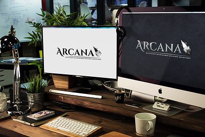 Design de logo - Arcana, boutique de jeux de rôle
